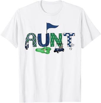Aunt Of The Birthday Boy Hole in One Golf Sport Matching T-Shirt