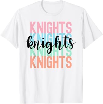 Knights Team Mascot School Spirit Game Night T-Shirt