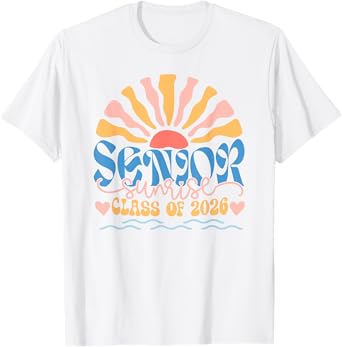 Senior Sunrise 2026 Boho Colorful High School Jenior Retro T-Shirt