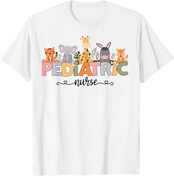 Pediatric Nurse Animal Safari Zoo Peds Nurse Nursing Family T-Shirt