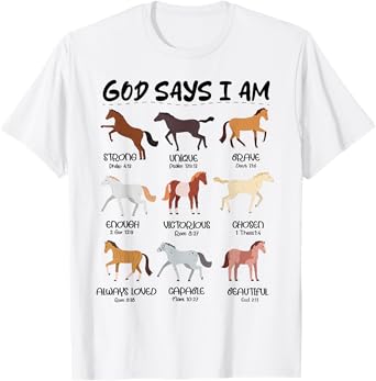 God Says I Am Horses Boys Girls Kids Christian Jesus Horse T-Shirt