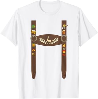Lederhosen Suspenders Oktoberfest Bavarian Munich Beer T-Shirt