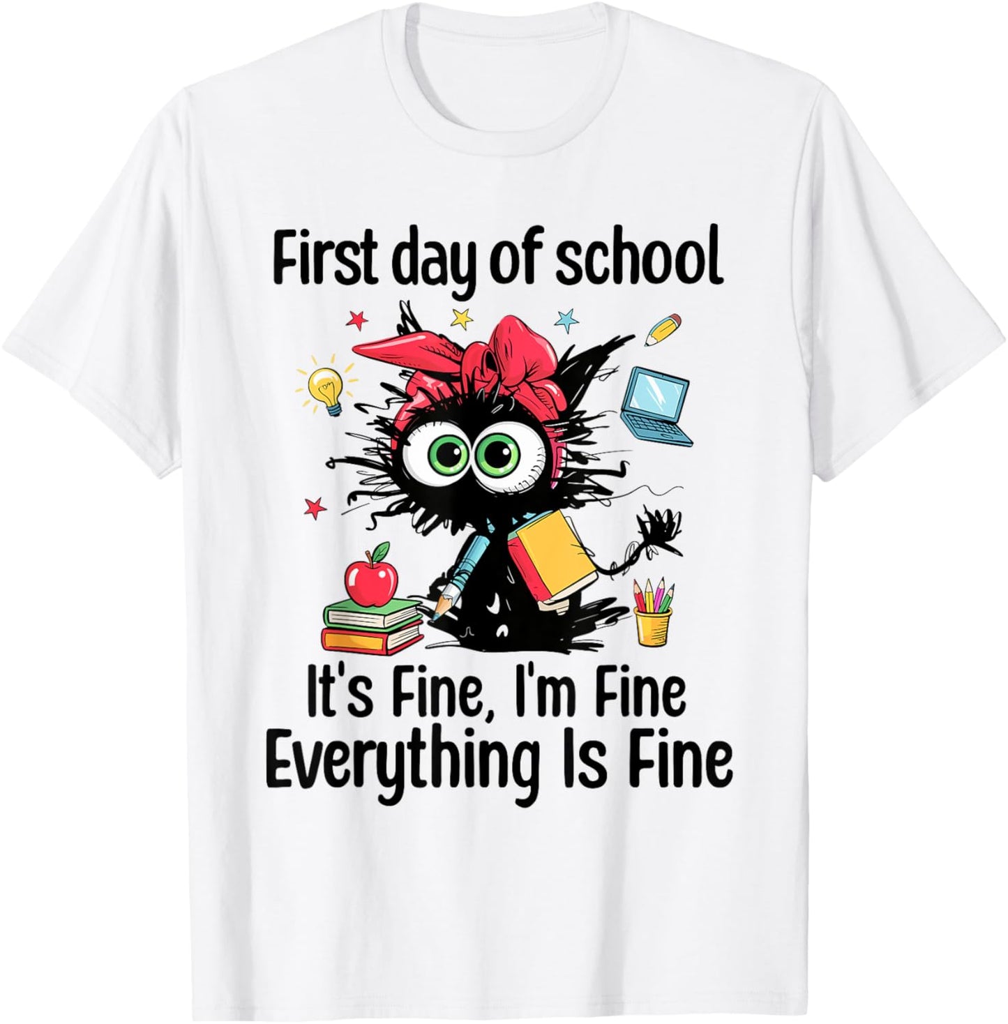 Motivational Cat First Day of School Meow Back To School T-Shirt