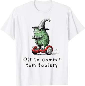 Whimsical Frog Wizard - Off to Commit Tomfoolery Funny T-Shirt