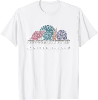Sanibel Island Seashells Beach Graphic T-Shirt