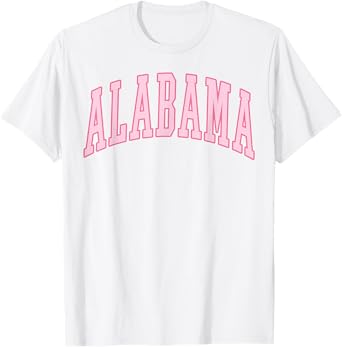 Alabama Vintage Preppy Varsity Pink Sports T-Shirt