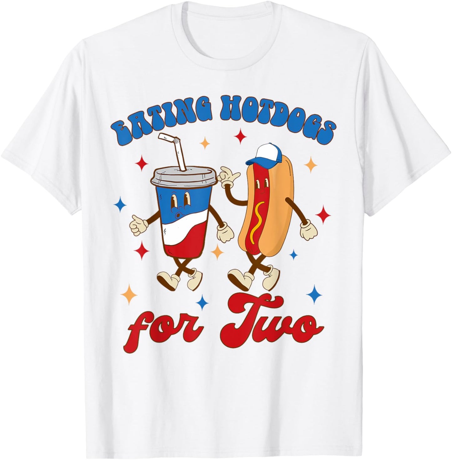 4th Of July Pregnancy Announcement Eating Hotdogs For Two T-Shirt
