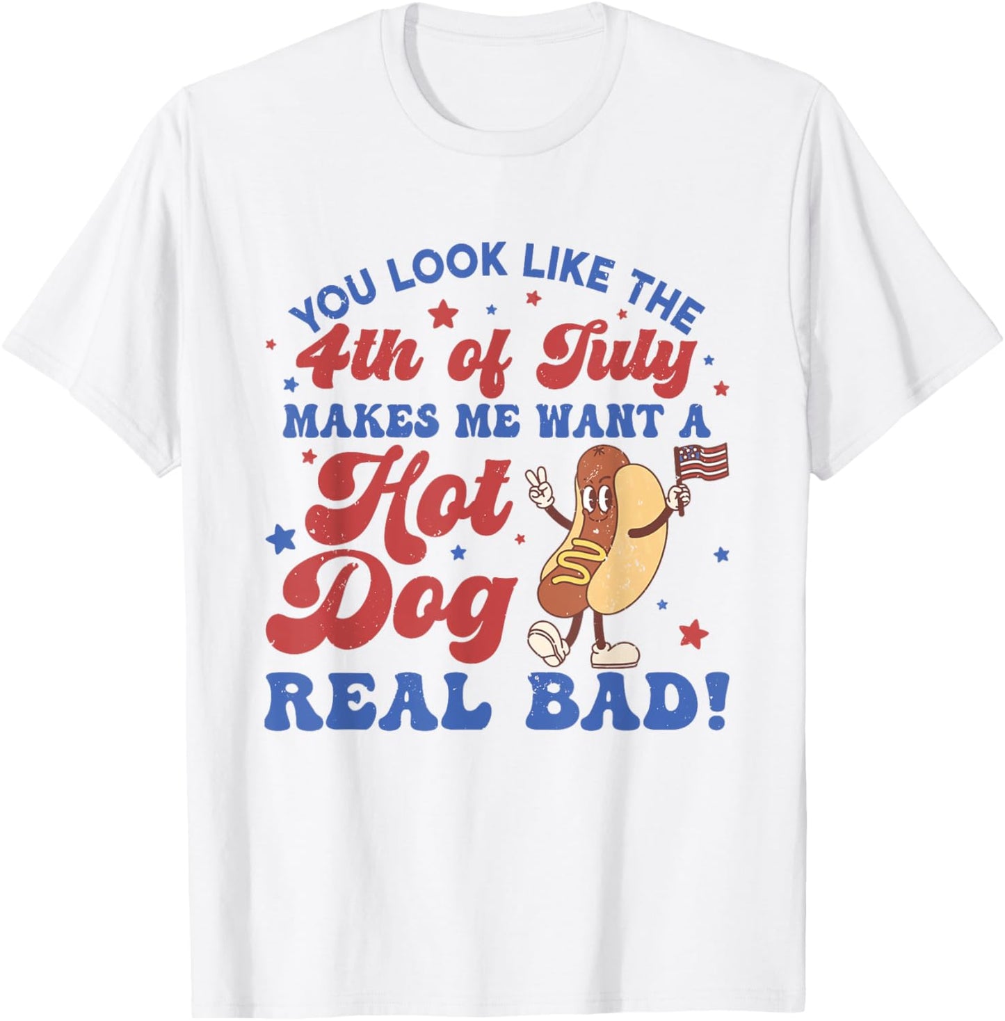 Retro You Look Like The 4th Of July Hot Dog Toddler Kids T-Shirt
