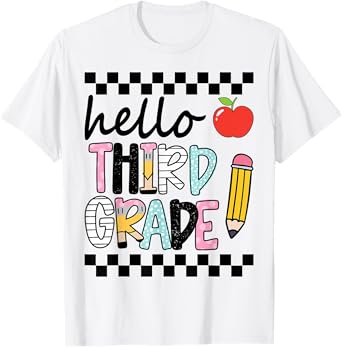 Hello Third Grade Team 3rd Grade Back to School Teacher Kids T-Shirt