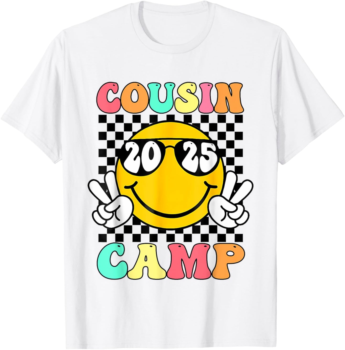 Cousin Camp 2025 Cute Summer Vacation Camping Crew T-Shirt