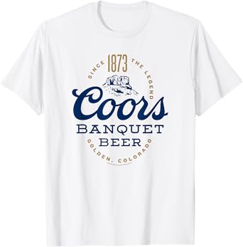 Coors Classic Banquet Beer Distressed Centered Logo T-Shirt
