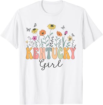 Kentucky Girl Wildflower Groovy Kentucky Lover T-Shirt