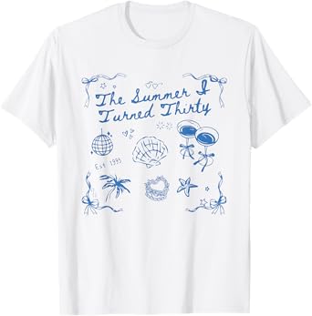 Summer I Turned Thirty 30th Birthday Seashell Coastal Beach T-Shirt