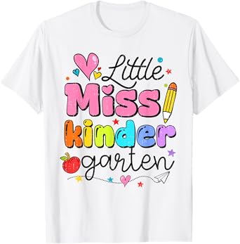 Little Miss Kindergarten Back To School Cute Kinder Girls T-Shirt