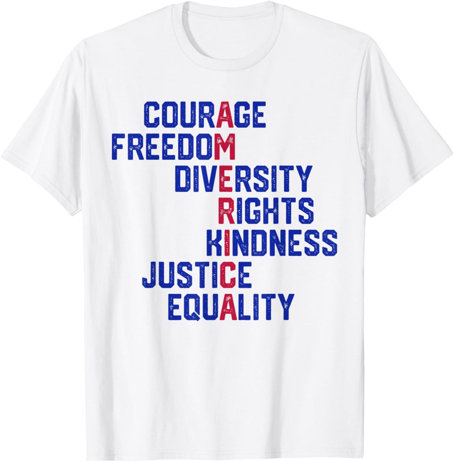 Courage Freedom Diversity Equality Justice Retro T-Shirt