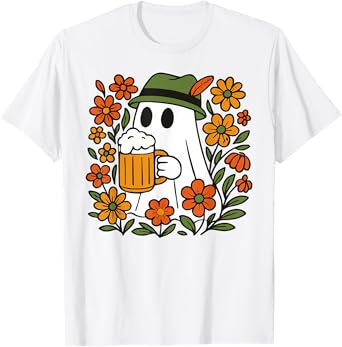 Cute Ghost Oktoberfest German Beer Festival Prost Halloween T-Shirt