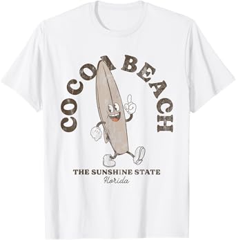Cocoa Beach Florida Retro Surfer Vintage Beach T-Shirt