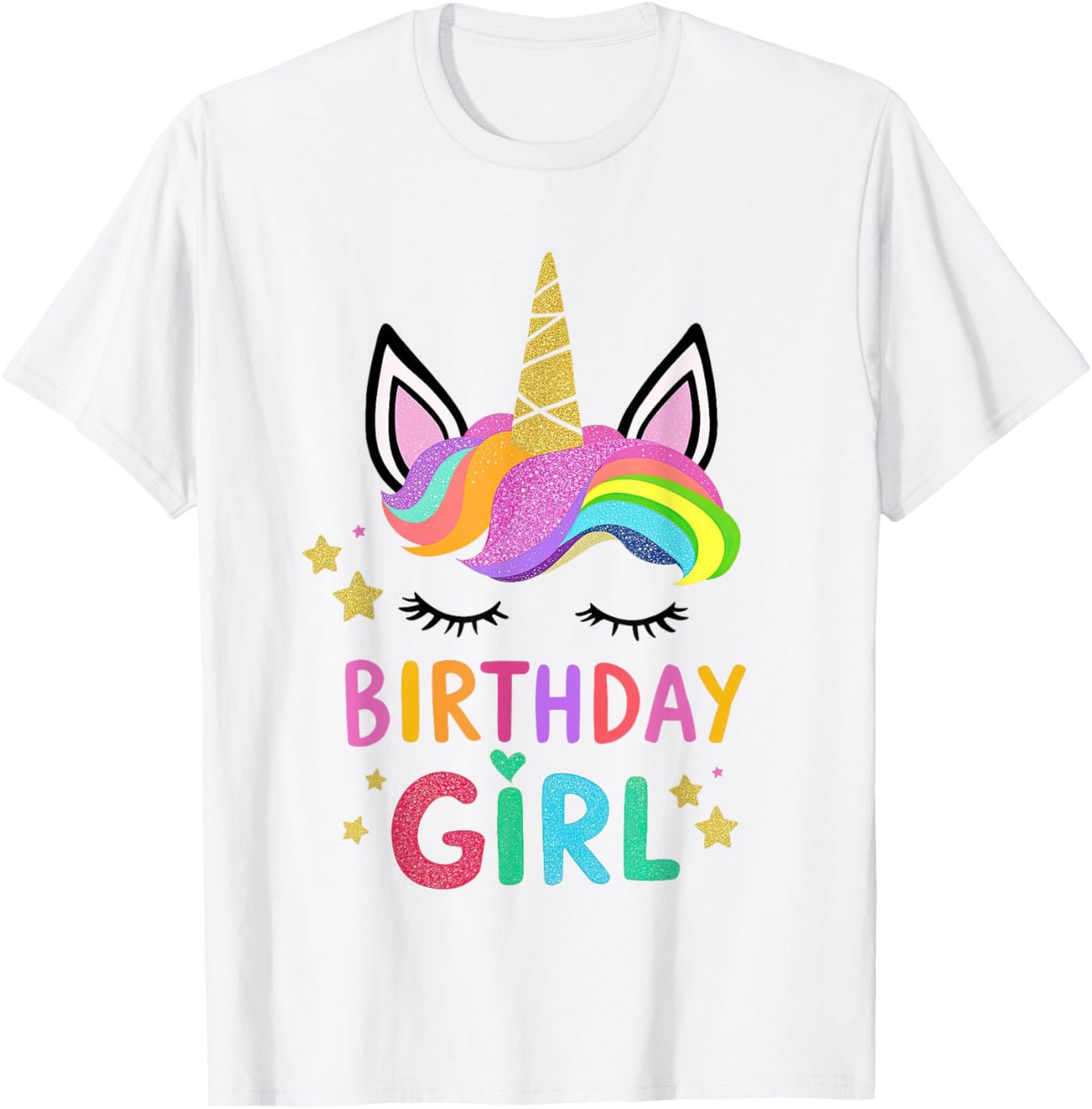 Birthday Girls Unicorn 2nd 3rd 4th 5th Bday Party Girl Kid T-Shirt