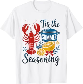 Vintage Tis The Season Summer Vibes Funny Crawfish Season T-Shirt