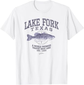 JCombs: Lake Fork, TX, with Largemouth Bass T-Shirt