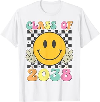 Retro Class of 2038 Grow With Me Back to School Kindergarten T-Shirt