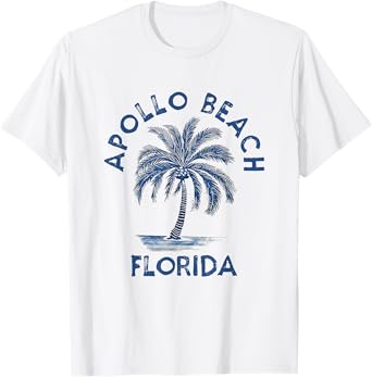 Vintage Apollo Beach Florida Palm Tree FL Retro Men Women Kids T-Shirt