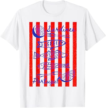 Les sardines Portugal fisherman aesthetic coastal sardine T-Shirt