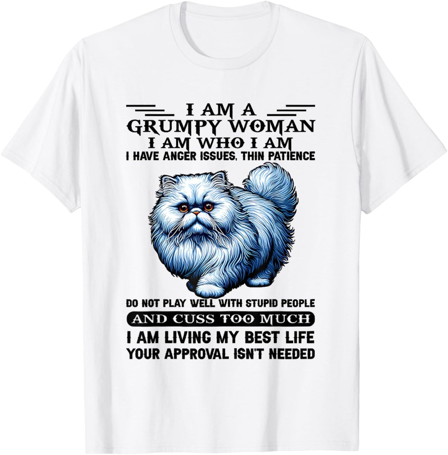 Cute Raccoon I Am A Grumpy Old Woman I Am Who I Am T-Shirt