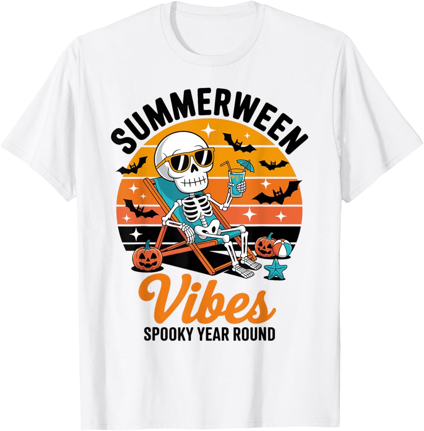 Summerween Vibes Spooky Year Round Halloween Spooky Summer T-Shirt