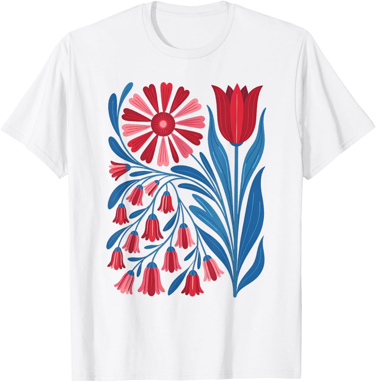 NO WORDS Subtle Foxglove Daisy Tulip T-Shirt