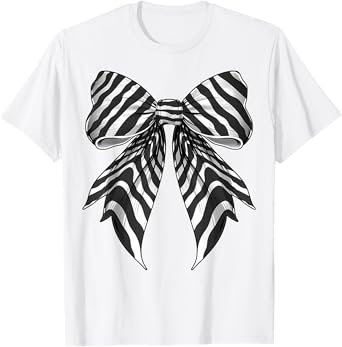 Coquette Bow Zebra Skin Pattern Cute Halloween Costume T-Shirt
