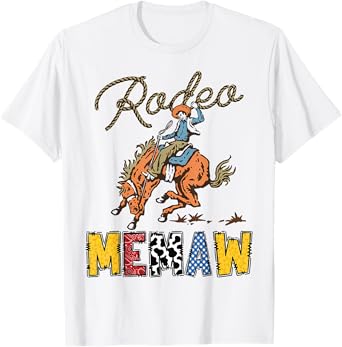 Rodeo Memaw Cowboy Cowgirl Birthday Family Matching T-Shirt