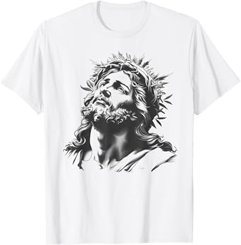 Tattoo Style Jesus Christ Face T-Shirt