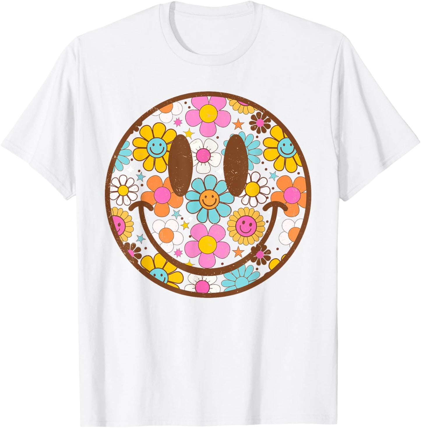 Happy Retro Daisy Smile Face Preppy Aesthetic Men Women Kids T-Shirt