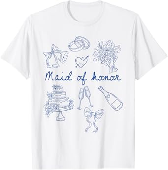 Maid Of Honor Bridesmaid Bridal Party Wedding Bachelorette T-Shirt