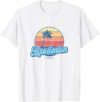 Vintage Bradenton Florida FL Classic 70s Retro Surfer T-Shirt