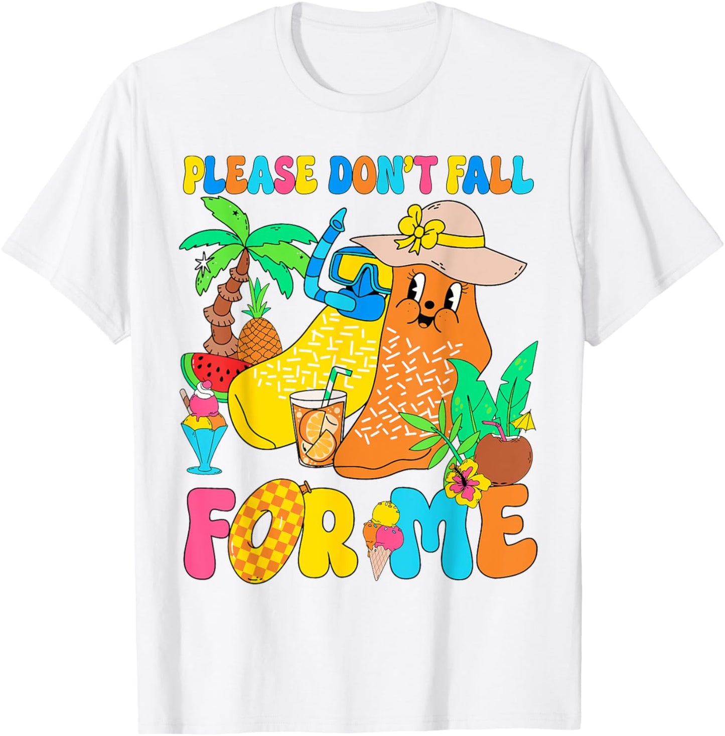 Funny Nurse Please Don't Fall For Me RN PCT CNA Summer Vibes T-Shirt