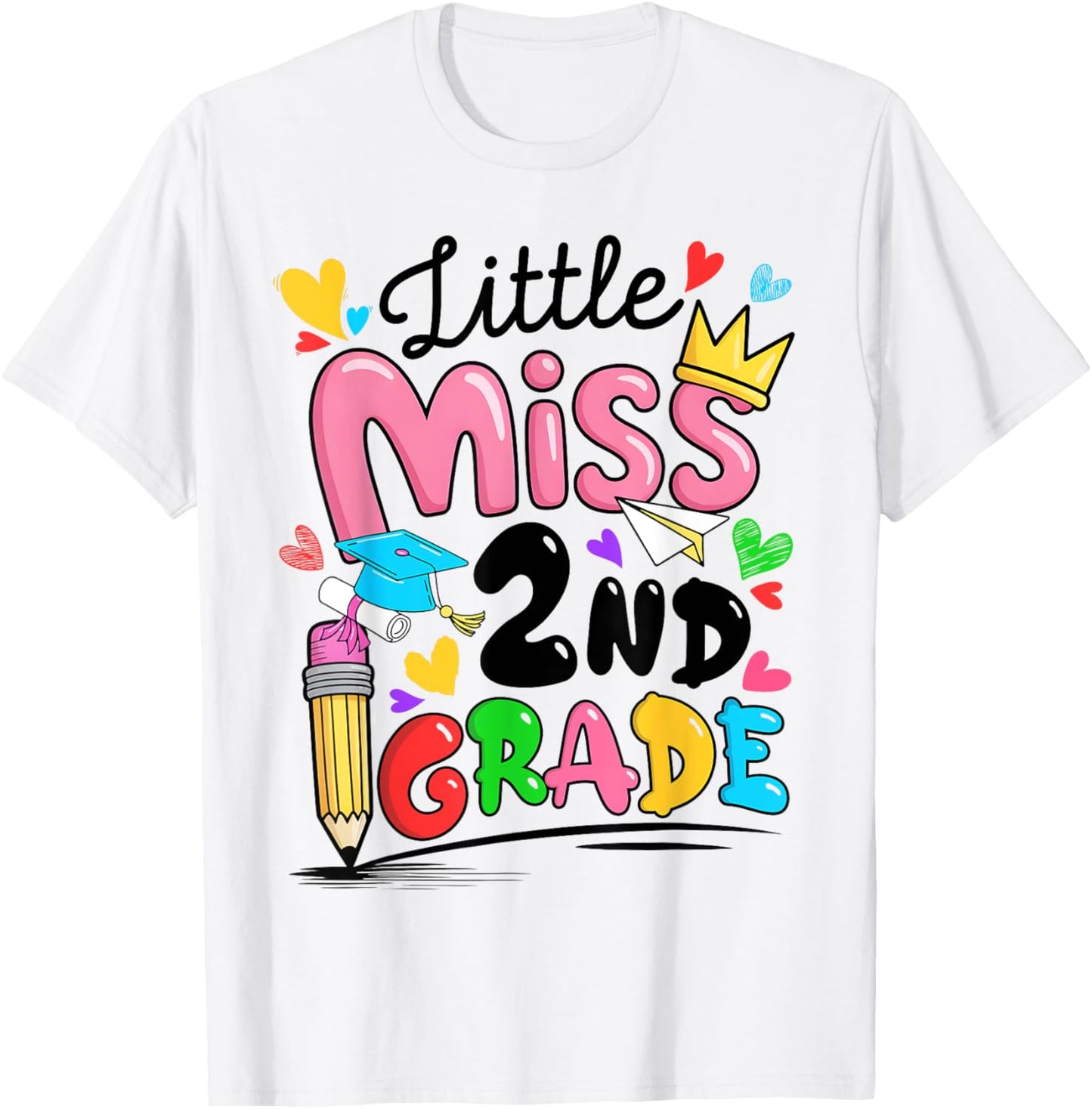 Little Miss 2nd Second Grade Cute Back To School T-shirt by TeeBrew