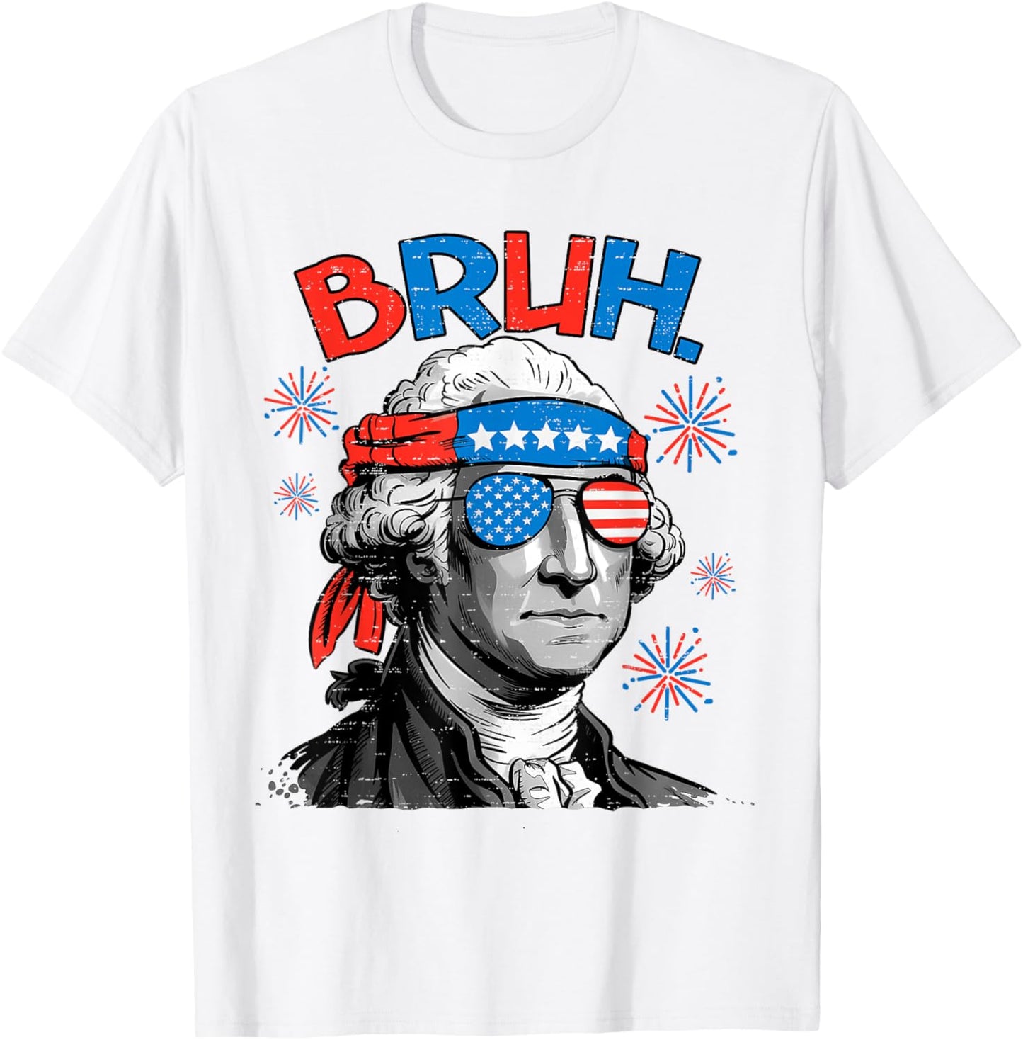 George Washington Bruh Meme American Flag Funny 4th Of July T-shirt