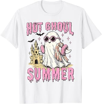 Funny Halloween Hot Ghoul Summer Summerween Spooky Ghost T-Shirt