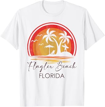 Flagler Beach Florida Summer Vacation Tropical Sunset T-Shirt