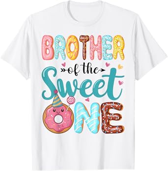 Brother Of The Sweet One 1st Birthday Girl Donut Party T-Shirt