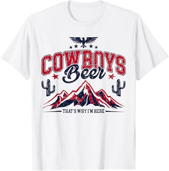 Country Music Cowboy Life Western with Beer Men Women T-Shirt