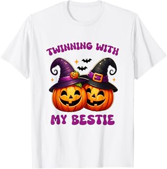 Twinning With My Bestie Halloween Pumpkin For Women And Men T-Shirt