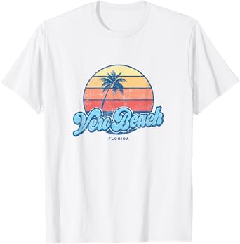 Vintage Vero Beach Florida FL Classic 70s Retro Surfer T-Shirt