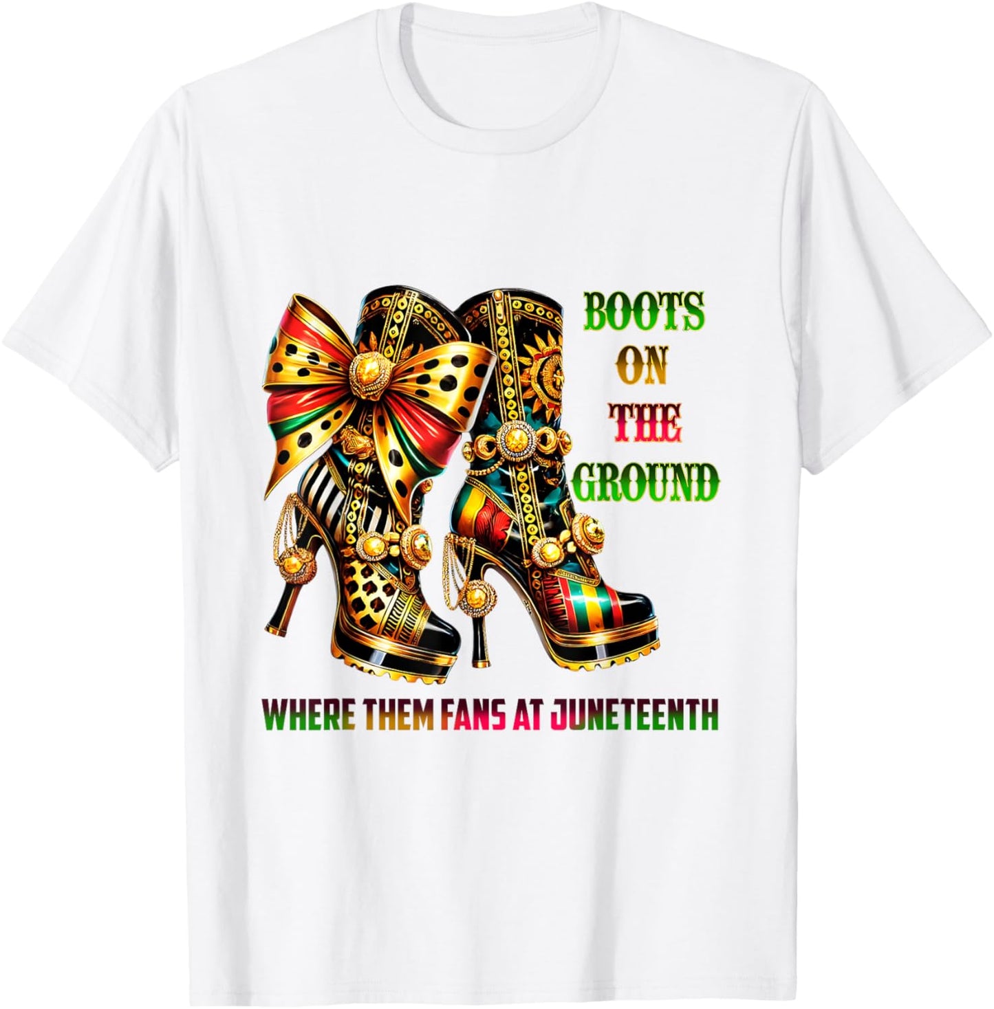 Boots On The Ground Juneteenth Retro Tee by TeeBrew