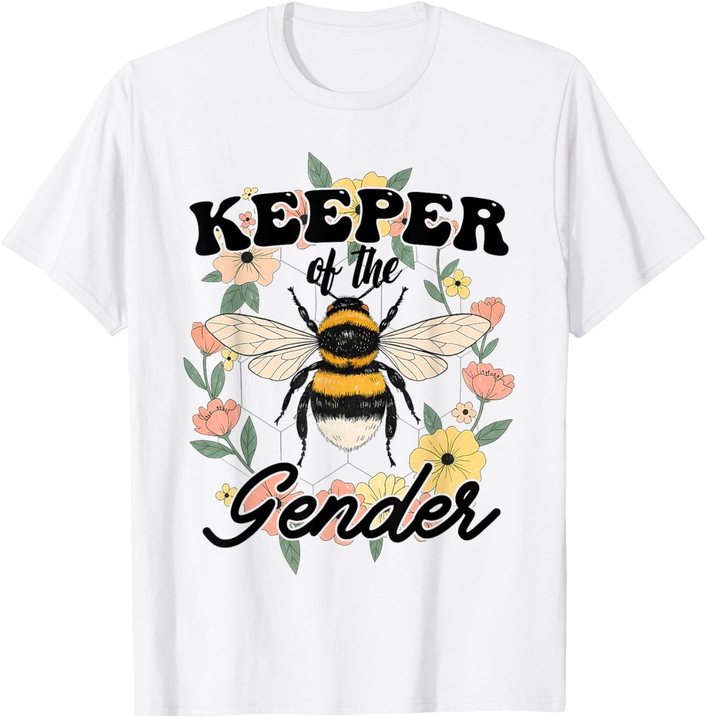 Keeper of the Gender Bee Themed Gender Reveal T-Shirt