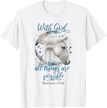 Horse Flowers Horseback Riding Christian Horse Owner T-Shirt