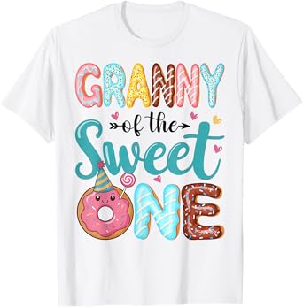 Granny Of The Sweet One 1st Birthday Girl Donut Party T-Shirt