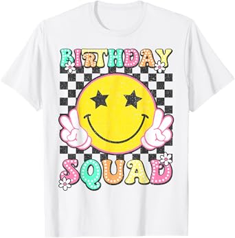 Birthday Squad Groovy Matching Family Birthday Squad T-Shirt